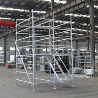 Galvanizli Toz Boyalı H Çerçeveli İskele Kulesi Merdivenli Geçiş Seti Mobil İskele İnşaat İşleri İçin