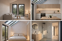 Maison préfabriquée modulaire multifonctionnelle en bois, studio/jonction pour jardin, intérieur moderne |   Salon