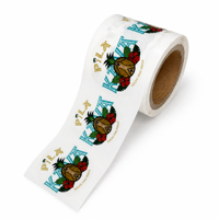 Étiquette autocollante transparente en papier thermique avec logo clair, rouleau adhésif personnalisé, étanche pour bouteille cosmétique, pot de soin, maïs et fruits