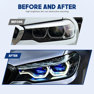 Faros LED HCMOTIONZ para BMW Serie 5 2018-2020 G30 G38 525i, 530i, 535i, <span class=keywords><strong>540i</strong></span>, 550i Conjunto de faros delanteros de proyección - Product Image 6