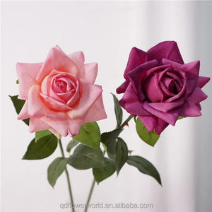 تخفيضات كبيرة لمسة حقيقية اصطناعية لاتكس واحد ورد أحمر وردي هالوين عيد الحب مصنع بيع بالجملة الورود - Product Image 6