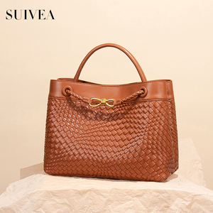 Wholesale Women's <b>Handbags</b>: <b>Vintage</b> Casual Tote, Woven <b>Handbag</b> for Commuting, Large Capacity Handmade Tote Bag - Product Image 3