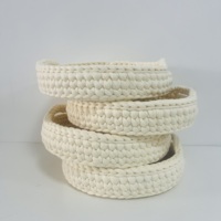 Panier de rangement pliable en corde de coton écologique pour chambre d'enfant avec poignée, taille et couleur personnalisables, multi-usages