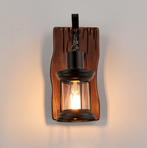 Applique murale vintage en bois sculpté à la main pour cabane en rondins <span class=keywords><strong>de</strong></span> ferme décorative hôtel/villa chambres à coucher lanterne LED blanche chaude - Product Image 3