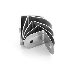Support d'angle en acier inoxydable, épaisseur 2 mm, forme en L à 90 degrés, support de fixation à angle droit pour quincaillerie de cloison de toilettes - Product Image 4