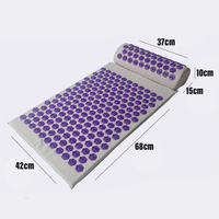 Ensemble de coussin et tapis d'acupression en coton ABS et éponge, coussin de massage pour le dos, le cou et les pieds avec aiguilles pour la pratique du yoga