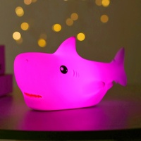 Lampe de chevet LED en silicone rechargeable USB pour enfants, motif requin mignon, cadeau de Noël pour chambre d'enfant