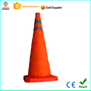 Cônes de signalisation portables pliables de 70 cm, couleur orange, avec collier réfléchissant pour la sécurité routière, le stationnement et la pratique de la conduite - Product Image 3