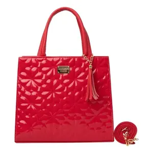 Sac à main en PU rouge pour femme Fana Kalea avec chaîne de perles décorative, fermeture à rabat, forme carrée, usage quotidien - Product Image 1