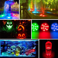 Lampe de nuit submersible RVB 10 LED à piles pour jardin piscine fête de mariage télécommande Vase bol éclairage