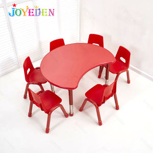 Table <span class=keywords><strong>demi</strong></span>-<span class=keywords><strong>lune</strong></span> en plastique pour enfants, mobilier <span class=keywords><strong>de</strong></span> garderie coloré moderne - Product Image 5