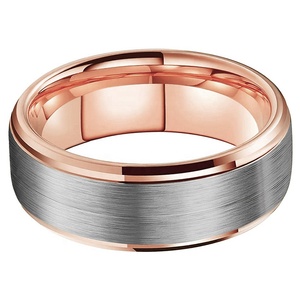 Anello in Tungsteno Bicolore Oro Rosa 8mm di Coolstyle Jewelry, Vendita all'Ingrosso, per Uomo e Donna, Dropshipping, Fede Nuziale alla Moda - Product Image 2