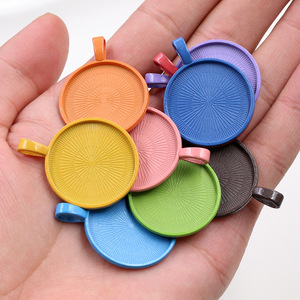 Base de pendentif en alliage couleur bonbon, diamètre intérieur 25 mm, accessoire DIY Time Gem - Product Image 3