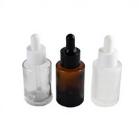 Flacons compte-gouttes cylindriques en verre ambré de 20-120 ml, sérigraphiés, rechargeables, gradués, pour sérum cosmétique et soins de la peau
