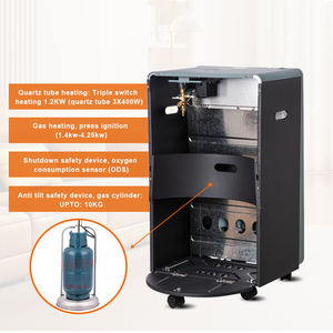Gas <b>Room</b> <b>Heater</b> 4200W LPG Ceramic Cabinet <b>Heater</b> with 3 Heating Plates <b>for</b> Household Use - Product Image 4