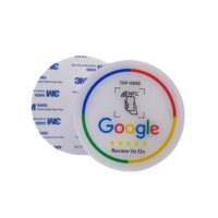 Cartes NFC en acrylique Dia 100mm Étanches RFID 13.56MHz Mini balise NFC avec code QR et avis Google