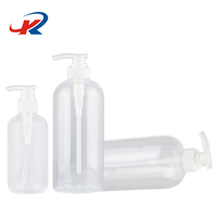 Bouteille pompe à lotion en plastique transparent personnalisable OEM ODM, anti-fuite, rechargeable, pour emballage de savon liquide et shampoing