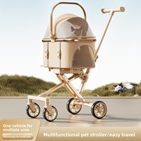 Poussette pliable légère en métal et tissu pour chiens et chats - Chariot de promenade extérieur pour les sorties et les arrêts