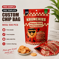 Sachet Doypack personnalisé avec fermeture éclair, pour noix, chocolat, pop-corn, snacks, avec encoche de déchirement, qualité alimentaire