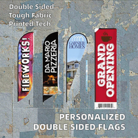 Drapeau en vinyle double face imprimé UV personnalisé, mât en aluminium, style festif, drapeaux promotionnels d'entreprise pour l'extérieur