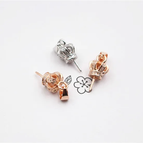 Wostu — accessoires de bijouterie en argent Sterling 2021 S925, bricolage fait à la main, pendentif en perle, boucle en cristal, fermoirs en couronne de perles