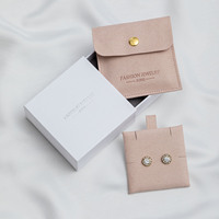 Velours Daim Cuir Microfibre Enveloppe Bijoux Pochette Collier Anneau Boucle d'oreille Bracelet Rabat Emballage Pochette