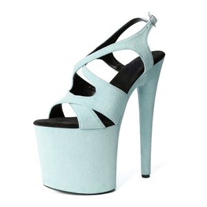 20cm Femme Talon Haut Tacones Mujer Super High Stiletto Suede Ladies <b>Shoes</b> Peep Toe <b>Shoe</b> Platform Heels - Product Image 3
