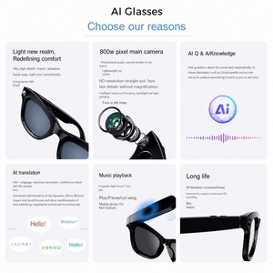 Lunettes intelligentes 800MP M01Pro avec activation vocale, prise de photos, <span class=keywords><strong>traduction</strong></span> IA, ChatGPT, contrôle de la musique et fonction d'appel - Product Image 6