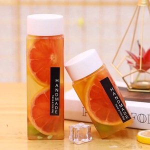 Bán Buôn Nước Chanh Nước Trái Cây Vuông Lạnh Đồ Uống Chai Với Nắp Màu Đen, 300/400/500 Ml Rỗng Nhựa Nước Trái Cây Vuông Chai - Product Image 2