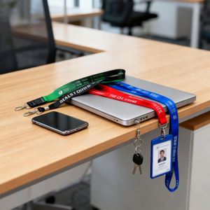 Custom Logo ID Card <b>Lanyard</b> - <b>Polyester</b> String with Metal Clip for Wedding ID Tag - Product Image 5