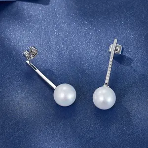 High Quality Vintage Fashion Brass Earrings Freshwater Pearl Drops Classic Big Size Wholesale Supply
