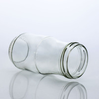 Bouteille en verre cylindrique transparente avec finition filetée pour l'emballage de sauces, vente en gros d'usine