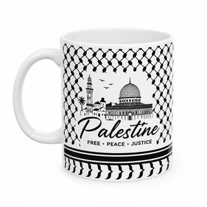 Taza de Cerámica Personalizada con Logotipo de Pakistán, Taza de Café de Porcelana al por Mayor con Caja de Regalo, Diseño de la Bandera de Palestina - Product Image 1