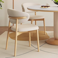Juego de Comedor Nórdico Moderno, Mesa Redonda con Aspecto de Mármol y Base, 4 Sillas con Estructura de Madera, Duradero y Ecológico para Hogar y Hotel