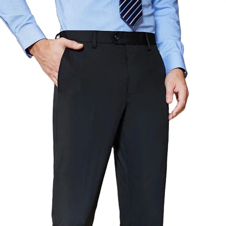 High Waisted Stylish Men's Pants Trousers Black Casual Slim Classic Formal Suit Design Pants For Man