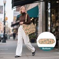 Sac à main tendance, imprimé palmier personnalisé, en polyester matelassé, grand sac fourre-tout pour femme avec poches latérales, pour l'été, la plage et les voyages