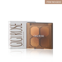 GIGI Rose Private Label Custom Brand Cosmetics Waterproof Sweat Proof Matte Glitter Eyeshadow Palette Makeup Factory Wholesale