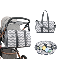 Sac de Rangement Portable Multifonctionnel pour Poussette de Voyage en Plein Air, Sac à Bandoulière Imperméable en Polyester pour Maman