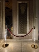 Poteaux de séparation en acier inoxydable de 1,5 m avec corde en velours et boule de cristal, style simple, barrières de sécurité pour tapis rouge, fêtes, Noël, intérieur/extérieur