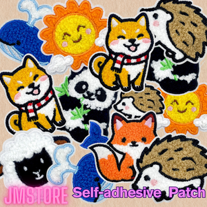 Adorables badges autocollants en forme d'animaux de la savane, broderie douce en chenille, appliques pour vêtements et chapeaux d'enfants - Product Image 1