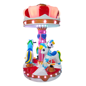 Carrusel Infantil de Fibra de Vidrio de 3 Plazas con Monedas, para Exteriores, con Certificación CE, para Centros Comerciales - Product Image 5