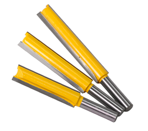 L-N196 1 pièce 8mm tige <span class=keywords><strong>longue</strong></span> lame droite mèche de toupie 1/2 pouce pointe double cannelures mèches de coupe - Product Image 2