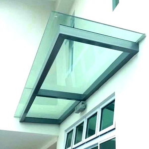 Laminated tempered awning s CE warranty QUALITY FRAMELESS's flat and bent tempered laminated glass Canopy awning Auvent Verre - Product Image 1