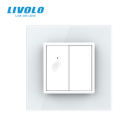 Interrupteur tactile modulaire LIVOLO 1 Gang 1 Voie, norme britannique, 22,5*45mm, bouton tactile PC avec plaque vierge pour combinaison de panneaux personnalisés