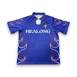 เสื้อฟุตบอลสำหรับผู้ชายเสื้อฟุตบอลผ้าโพลีเอสเตอร์แบบคลาสสิก100% ตามสั่ง - Product Image 2
