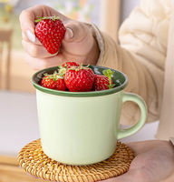 Tasse à café en céramique multicolore Tasse à café imprimée de logo personnalisé avec deux tons