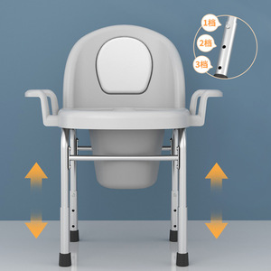 Folding Toilet <b>Chair</b> For <b>Elderly</b> And Pregnant Women Portable Plastic With Steel Frame Household Use - Product Image 3