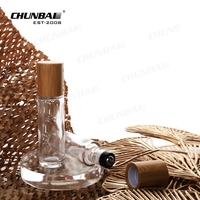 Flacon Roll-on en Verre Dépoli Coloré 5ml 15ml 30ml 50ml avec Bouchon en Bambou pour Sérum Déodorant – Contenant Rechargeable