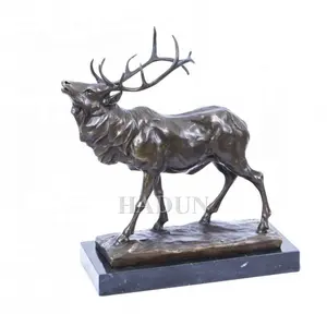 Popular Factory Supplied Large Outdoor Decoration Life Size Bronze Elk Deer Statue Animal Sculpture For Sale