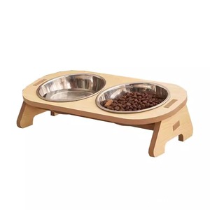 Set di Ciotole Doppie Rotonde in Legno per Gatti e Cani, Ciotole Stile <span class=keywords><strong>Tazza</strong></span> <span class=keywords><strong>da</strong></span> Tè per Gattini e Cuccioli Adulti - Product Image 5